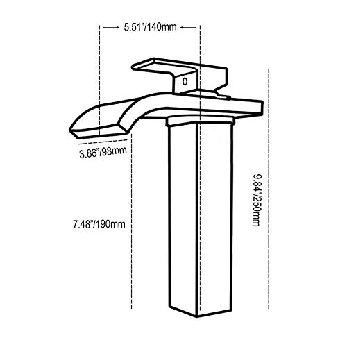 Grifo de baño moderno con cascada LED de cristal de KunMai