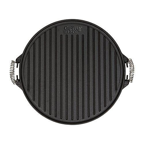 GRILL & MORE Essentials 2 en 1 Placa Bandeja de Hierro Fundido para barbacoas diámetro 43 cm Redonda