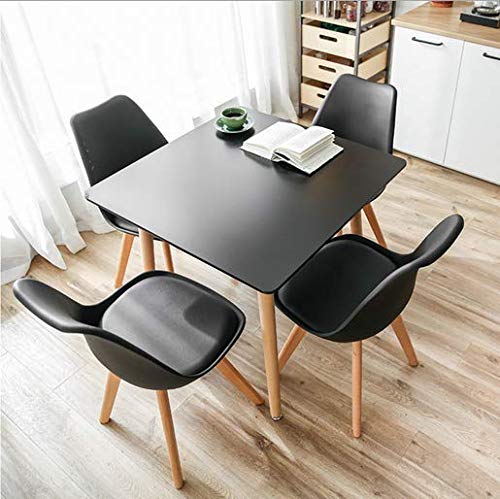 GroBKau Juego de 4 Sillas de Comedor Tulip, Sillas de Comedor Tapizadas, Asiento Acolchado Suave, Respaldo Ergonómico (Negro)