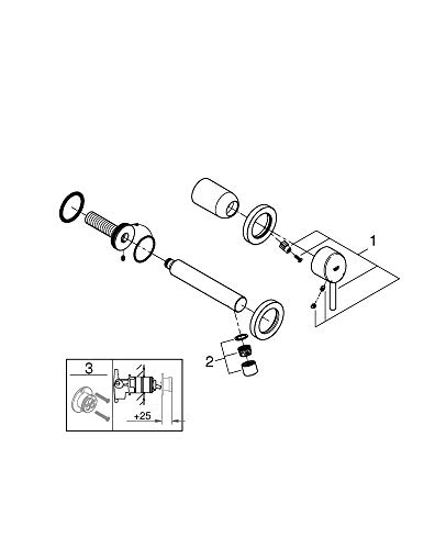 Grohe Concetto - Grifo de lavabo mural 1/2" Tamaño S, color cromo (Ref.19575001)