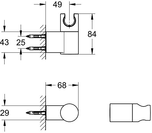 Grohe Rainshower - Soporte para ducha mural Rainshower (Ref. 27055000)