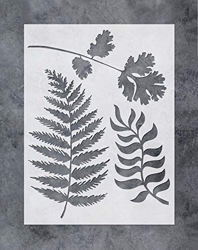 GSS Designs SL-055 - Plantillas para pintura de pared, diseño de hojas de helecho, 30,5 x 40,6 cm, herramientas de pintura para madera y lienzo, decoración del hogar