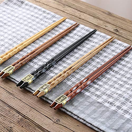 Guanici 10 Pares Palillos de Naturales Reutilizables Palillos de sushi japoneses Set de vajilla china de palillos lavables Antideslizante y Lavavajillas de Seguro para sushi o arroces(Longitud:22,5cm)