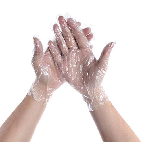 Guantes Desechables Guantes de Plástico Guantes de Servicio de Alimentos Guantes Transparentes Transparentes para Cocinar Manipulación de Alimentos 500 Piezas/Paquete