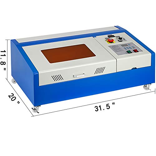 Guellin 40W Máquina de grabado láser CO2 Grabador Láser 30x20cm Máquina de corte por láser K40 Laser Engraving Machine con Puerto USB Pantalla LCD