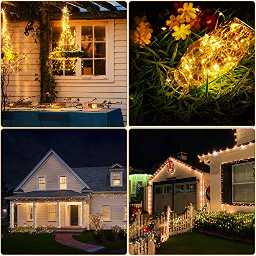 Guirnalda Luces 12M 120 LED, OMERIL Luces LED Pilas 2 Pack, Luces Navidad de Cálida Amarilla y Guirnaldas Luces Exterior Pilas para Decoración Habitación, Árbol, Jardín, Bodas, Fiesta, Interior, DIY