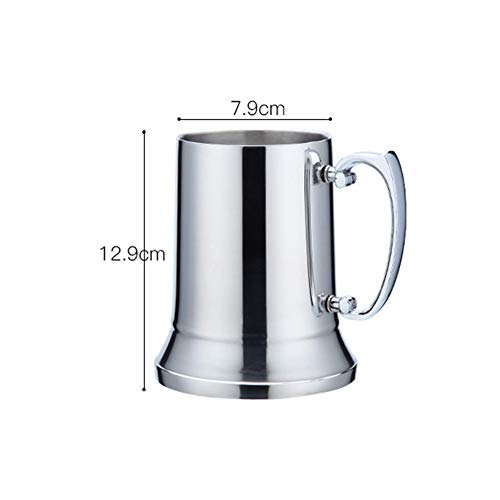 guojiwu 1pc Acero Inoxidable Jarra De Cerveza De Café Taza De Té Cóctel Día De Regalo De Pared Doble Taza De Cerveza De 450 Ml con Aislamiento Padre