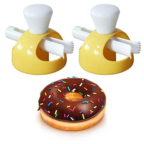 Gurxi Rosquillas Molde Delicia Rosquilla de Plástico Molde Delicioso Donuts Maker de Plástico Donut Molde Plástico Antiadherente para Hacer Rosquillas en el Hogar o Restaurante 2 Piezas