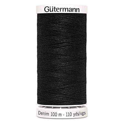 Gutermann Hilo de coser vaquero, negro, talla única