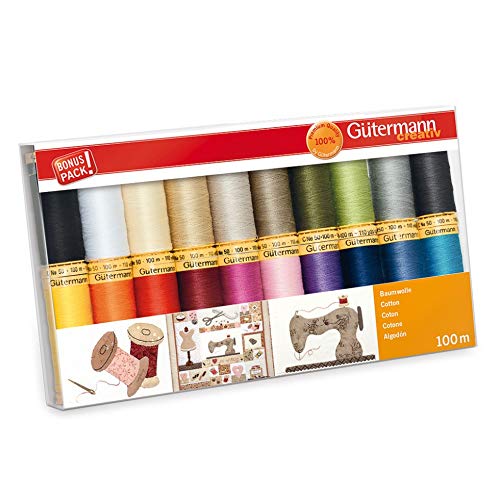 Gutermann - Juego de hilos (100 m), multicolor