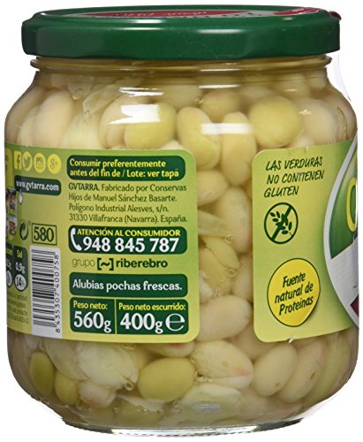 Gvtarra Pochas Cocida Verdura - Paquete de 6 x 400 gr - Total: 2400 gr