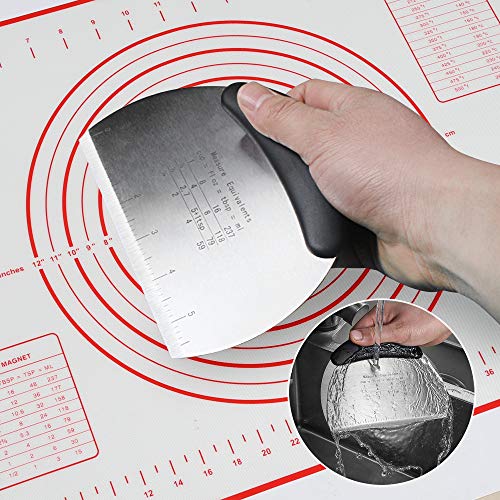 GWHOLE Cortador de Masa de Acero Inoxidable Raspador Antiadherente de Masa, Fácil de Limpiar