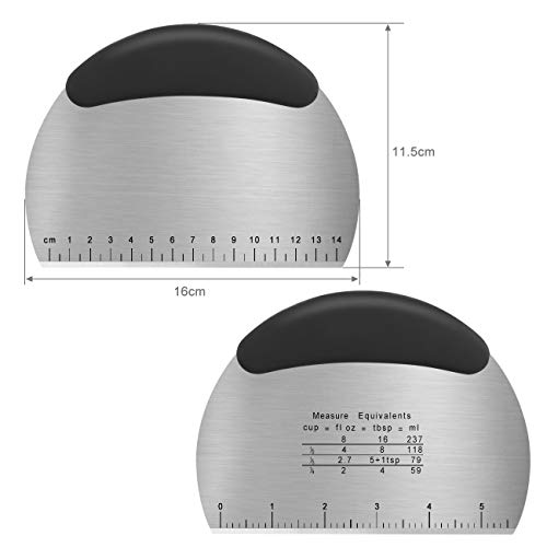 GWHOLE Cortador de Masa de Acero Inoxidable Raspador Antiadherente de Masa, Fácil de Limpiar