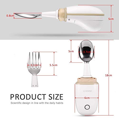 GYENNO cuchara estable con Kit inteligente de estabilización para pacientes Parkinson, kit de cubiertos para personas mayores (For and spoon are included)