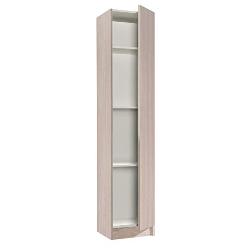 Habitdesign 007141R - Mueble Armario Multiusos 1 Puerta, Color Roble, Medidas: 37 cm (Largo) x 182 cm (Alto) x 37 cm (Fondo)