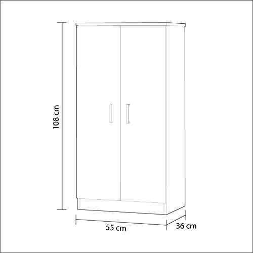 Habitdesign 007813O - Zapatero Armario Basic, Mueble Auxiliar Acabado en Color Blanco, Medidas: 108 x 55 x 36 cm de Fondo