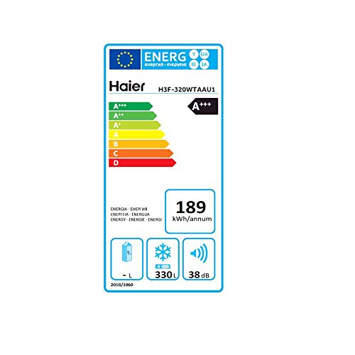 Haier Congelador Instaswitch H3F-320WTAAU1 - Convertible congelador o frigorífico, Motor Dual Inverter, Total No Frost, A+++, 330 L, Blanco