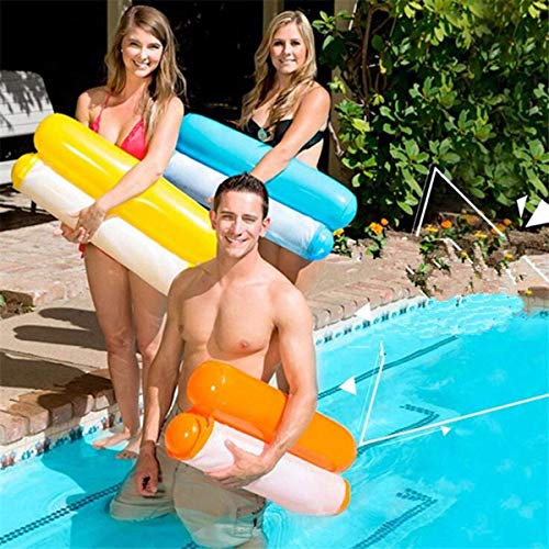 Hamaca Flotante Inflable Piscina Colchón Hinchable 4 en 1 [ Hamaca + Silla de Descanso + Drifter + Sillín de Ejercicio ] para Piscina Playa Mar - Amarillo