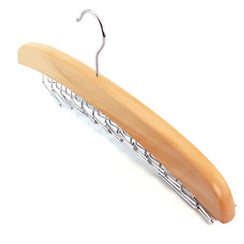 Hangerworld Percha Corbatero 24 Corbatas de Madera con Ganchos de Metal Organizador