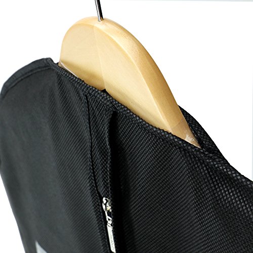 Hangerworld Porta Traje de Viaje 137cm Transpirable Negro Anti-Polvo Cierre con Cremallera y Clips