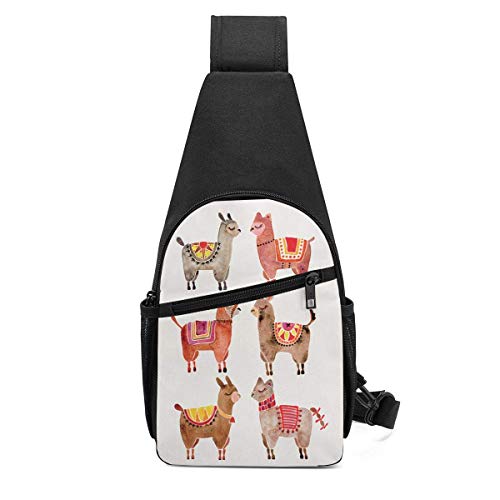 Hdadwy Alpacas Art Hombro Mochila Sling Pecho Bolso Bandolera Paquete De Cubierta Mochila