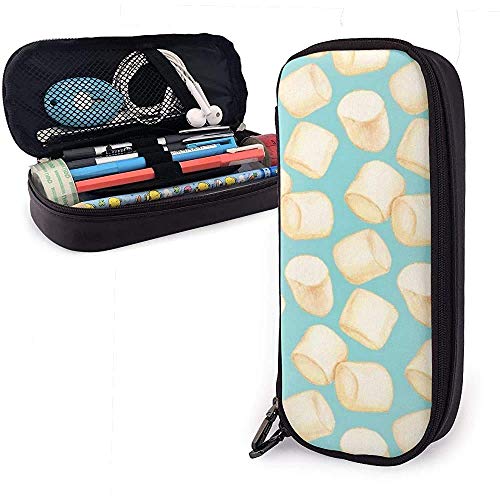 Hdadwy Estuche para lápices Marshmallows Azul Gran capacidad Bolígrafo Bolsa Almacenamiento grande