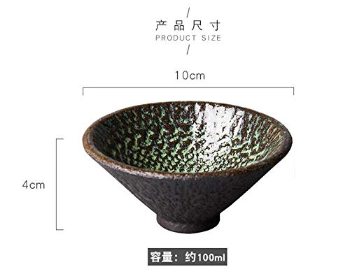 HDOUBR Taza de té de gres hecho a mano cerámica japonesa antigua taza de té cerámica negra taza de té grande taza de té antigua