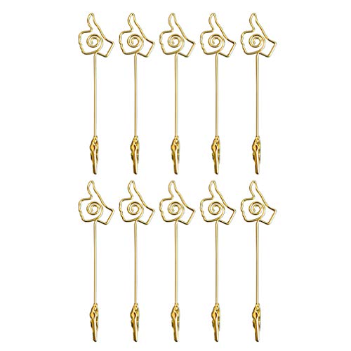 Heallily Titulares de Tarjetas de Lugar de Mesa de 10 Piezas titulares números Mesa titulares de memo Clips de Foto de Mesa Clips de menú para Bodas Decoraciones Mesa e Navidad (Pulgar Dorado Arriba)