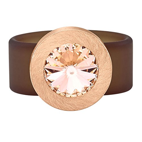 Heideman Anillos Mujer de Acero Inoxidable Color Oro Rosa Mate Anillo Mujer con Swarovski Piedra Rosa