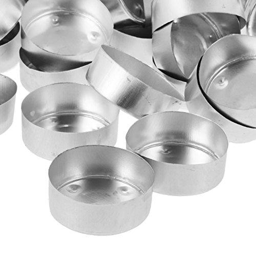 Hellery 300 Candelabros Ligeros de Aluminio para Té Candelabros de Mecha para Hacer Velas de Candelita