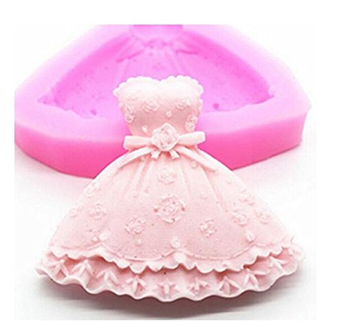 Hemore Princesa Vestido Silicona Fondant Cake Molde Chocolate Baking Sugarcraft