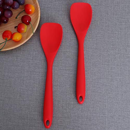 Hemoton 2 Piezas Silicona Espátula de Cocina Espátula de Alta Temperatura Antiadherente Pan Espátula Utensilios de Cocina para Restaurante Hogar (Rojo)