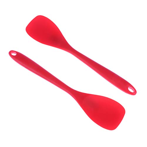 Hemoton 2 Piezas Silicona Espátula de Cocina Espátula de Alta Temperatura Antiadherente Pan Espátula Utensilios de Cocina para Restaurante Hogar (Rojo)