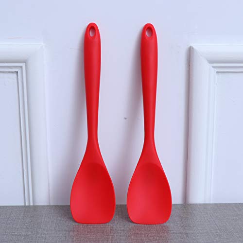 Hemoton 2 Piezas Silicona Espátula de Cocina Espátula de Alta Temperatura Antiadherente Pan Espátula Utensilios de Cocina para Restaurante Hogar (Rojo)