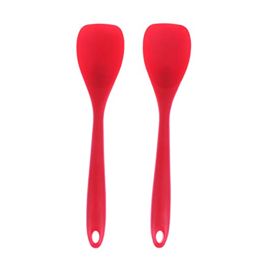 Hemoton 2 Piezas Silicona Espátula de Cocina Espátula de Alta Temperatura Antiadherente Pan Espátula Utensilios de Cocina para Restaurante Hogar (Rojo)