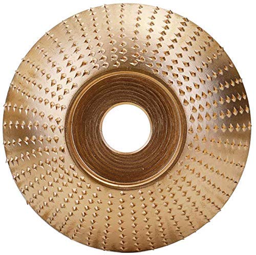 Herramienta de Tallado para Lijado de Disco de Muela de ángulo de Madera Herramienta Giratoria de Carburo para Amoladora angular 3.3 pulgadas / 85 mm (Arc Plane, Gold)