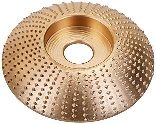 Herramienta de Tallado para Lijado de Disco de Muela de ángulo de Madera Herramienta Giratoria de Carburo para Amoladora angular 3.3 pulgadas / 85 mm (Arc Plane, Gold)