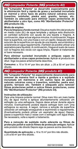 HG 213100130 - Limpiador Profesional para mármol /piedra natural (envase de 1 L)