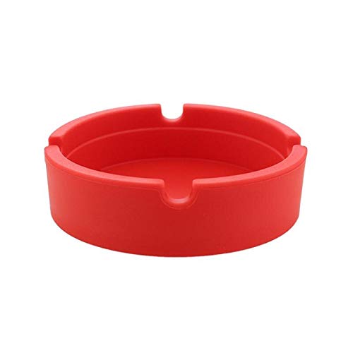 HHIPPSI Cenicero De Gel De Silicona Soporte Circular para Cenicero Portátil Anti-Quemaduras Soporte para Cigarrillos Color Caramelo Regalo Masculino Decoración De Escritorio Rojo