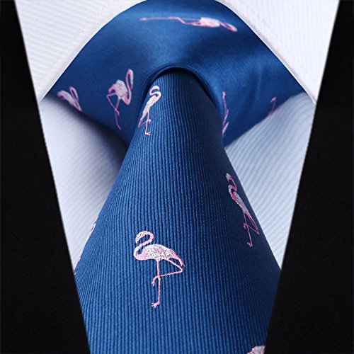 HISDERN Red-Crowned Crane Wedding Party Tie Panuelo corbata de los hombres y juego de bolsillo cuadrado