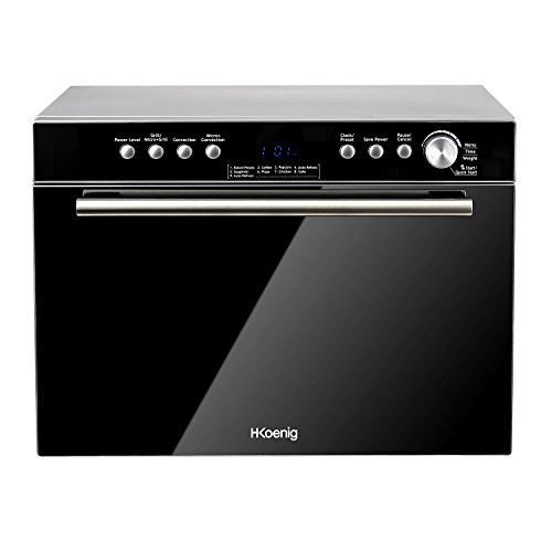 H.Koenig VIO34 Microondas de convección, Potencia 900W,Potencia Grill 1250 W y Potencia Convección 2050 W, 35.1 litros, Microondas 95 min, Conveccion 9h, Pantalla LED, 5 Niveles de Potencia de Calenta