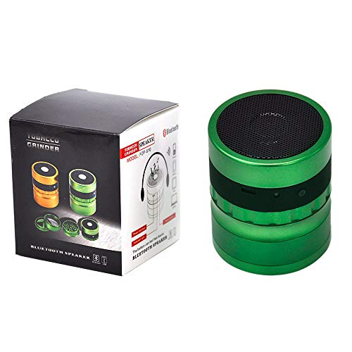 HKYMBM Bluetooth Grinder, 2,4 Pulgadas De Diámetro De 4 Piezas Bluetooth Audio Amoladora De La Hierba,Verde