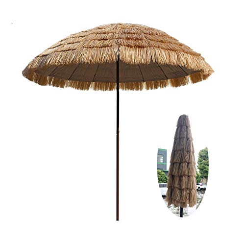 HLMBQ Ø 200 cm Sombrilla Playa antiviento,Parasol para Playas Fiestas Decoraciones Restaurante Cafetería balcón,Mecanismo de Inclinación Plegable