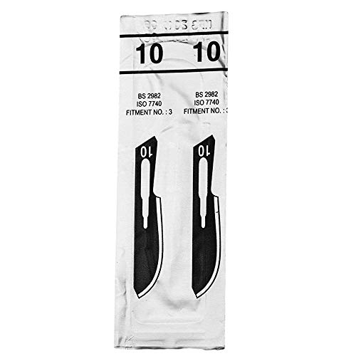 Hojas bisturi nº 10 - cuchillas escalpelo - bisturi quirurgico - recambio cuchillas - envase de abastecimiento con 100 cuchillas de repuesto