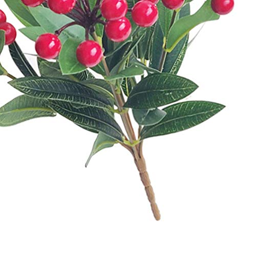 Holibanna Acebo Rojo Artificial Hojas Baya Recoge Invierno Navidad Bayas decoración