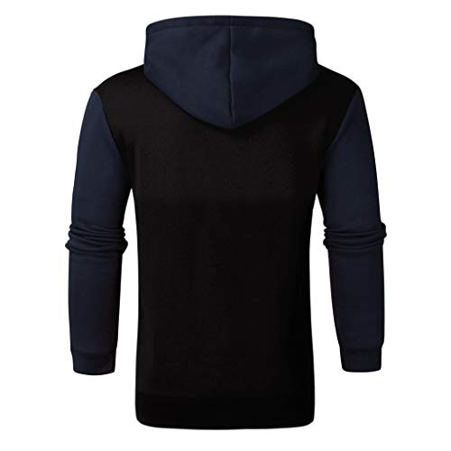 Hombres Sudadera con Capucha Casual Tops Deporte Blusa Manga Larga De Patchwork Blanca Beisbol Divertidas Camuflaje Calavera Camisas Otoño riou (Black 2, M)