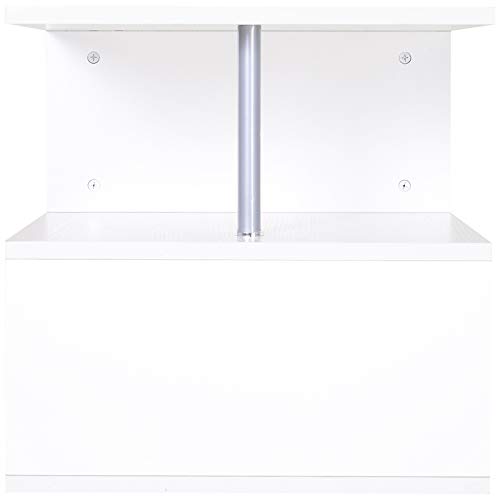 HOMCOM Mesa de Centro Café Mesa Auxiliar de Salón de Forma S con Compartimento Abierto 2 Niveles Diseño Elegante 50x50x50 cm Blanco