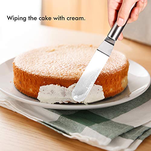 homeasy Kit de Espátula de Repostería, 4.5/6.5/8.5 Pulgadas Profesionales Espátulas de Glaseado de Acero Inoxidable, 3 Piezas de Cuchillo de Pastel Cuchillo de Cocina para Decoración de Pasteles