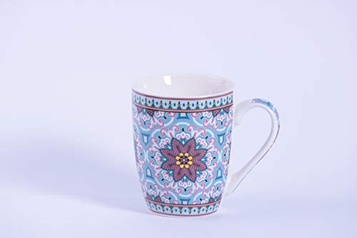 Homevibes Homevibes Set De 3 Taza Mug De Desayuno con Estampado Mandalas, Taza Mug De Cafe o Te con Relieve