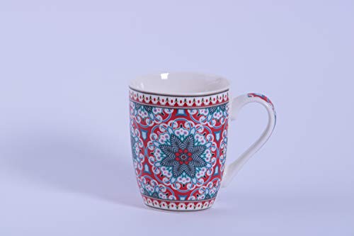 Homevibes Homevibes Set De 3 Taza Mug De Desayuno con Estampado Mandalas, Taza Mug De Cafe o Te con Relieve